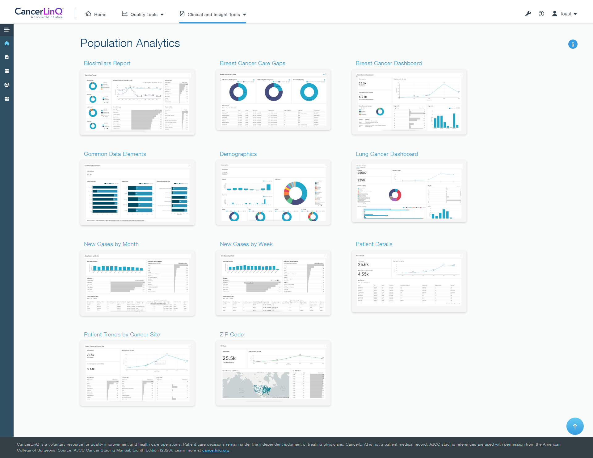 screencapture-app-sandbox-sandbox-cancerlinq-io-reports-2026-04-27-13_39_46