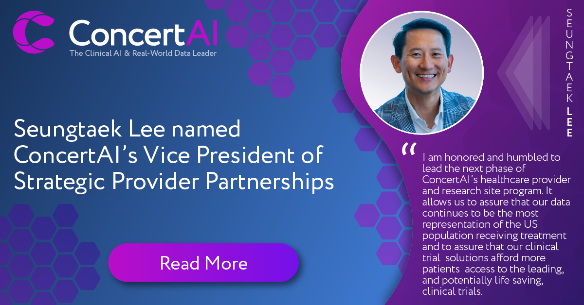 Seungtaek Lee named ConcertAI’s Vice President of Strategic Provider Partnerships